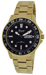 Dykkerur forgyldt m/ sort skive